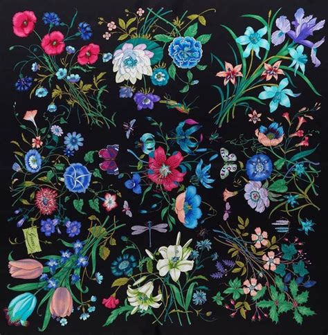 motivo floreale gucci|gucci floral scarf.